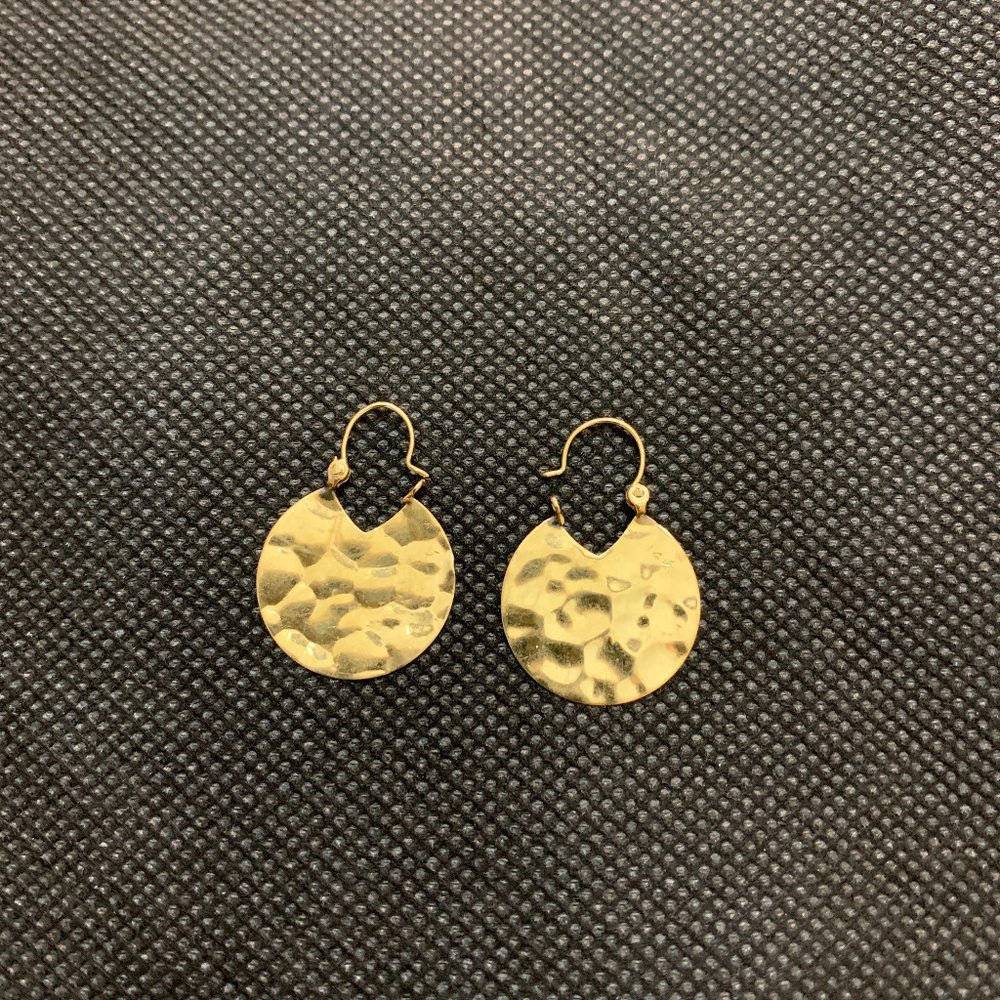 14k gold hammered earrings